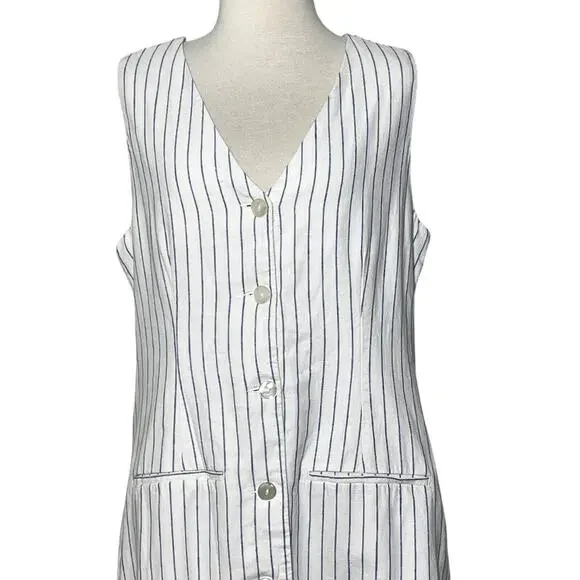 Abercrombie & Fitch SZ L Mara Linen-Blend Vest Mini Dress - Picture 3 of 8